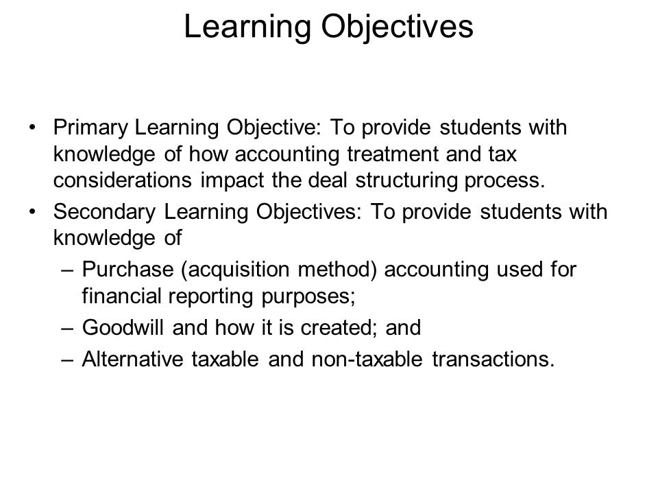 Describe for the students the primary objectives of accounting